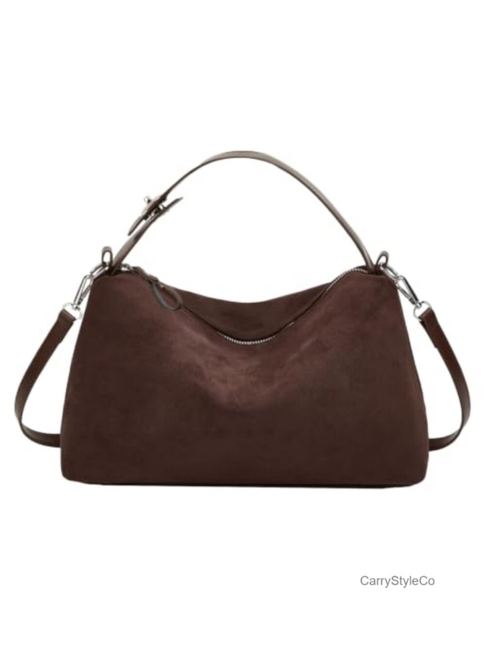 Faux Suede Hobo Shoulder Bag Crossbody Tote Slouchy Work Purse